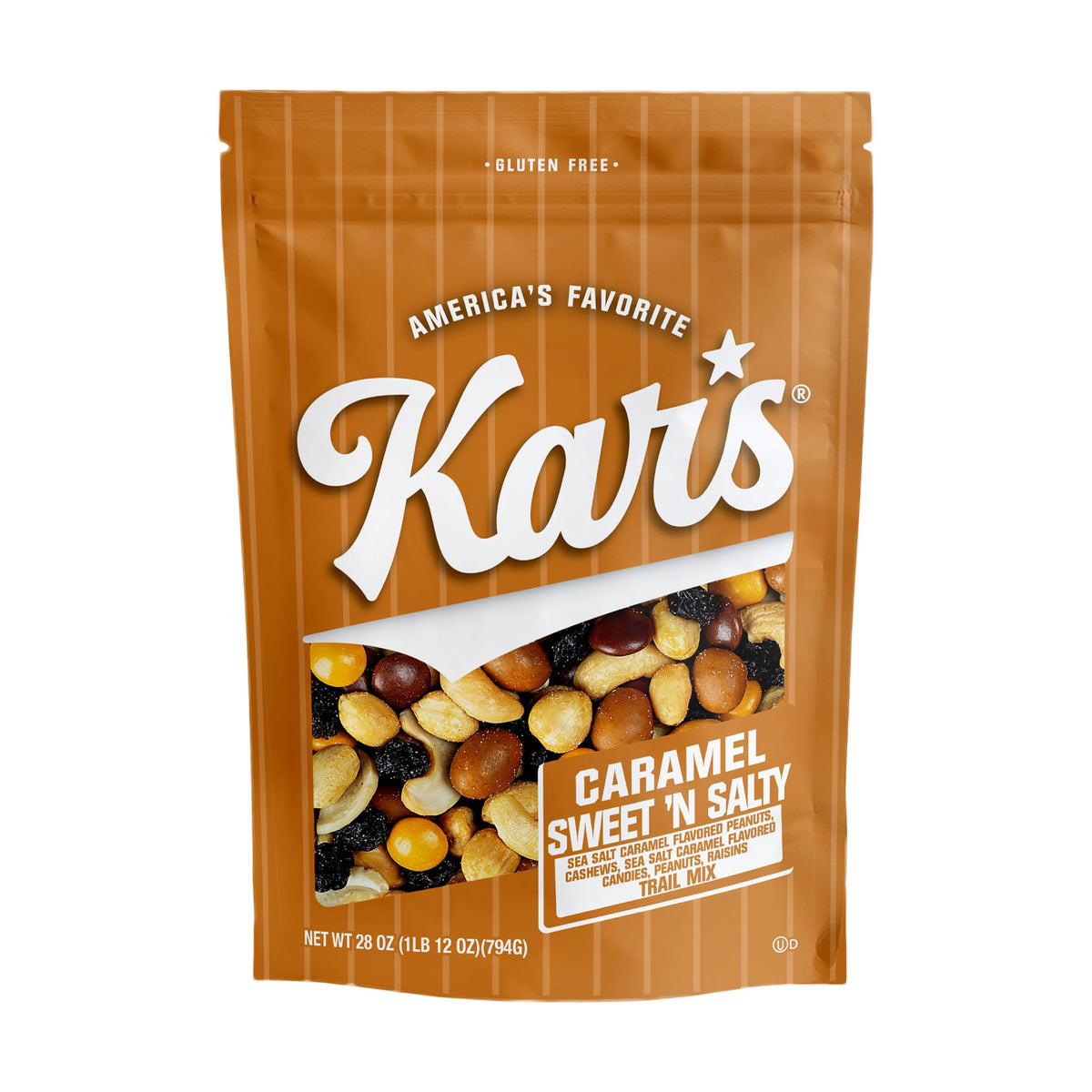 Kar's Nuts Caramel Sweet N Salty Trail Mix 28-oz pouch for freshness