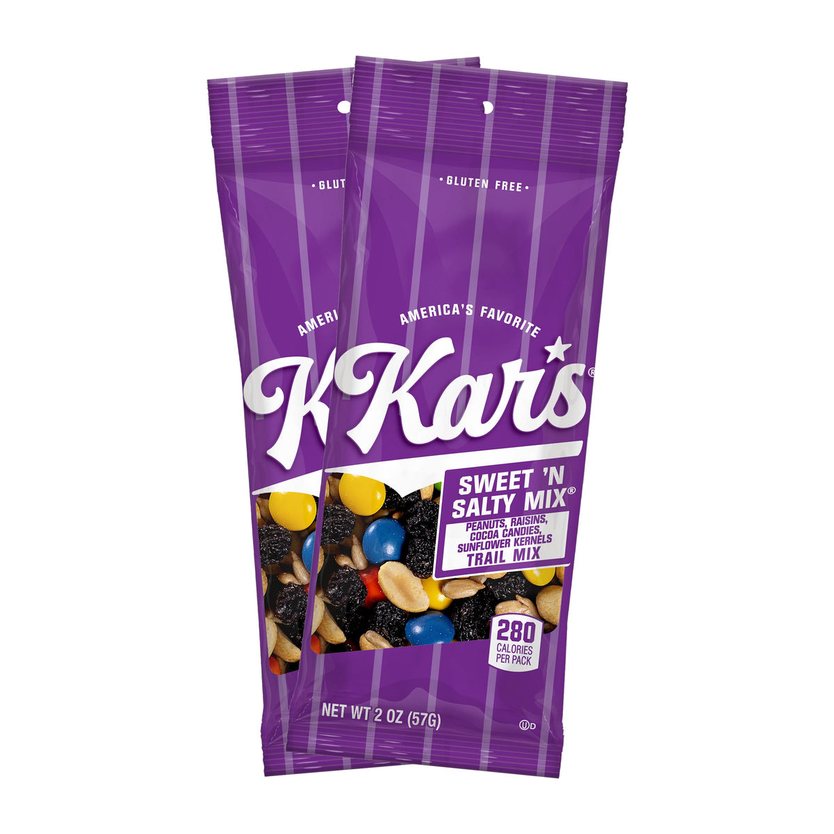Kar's Nuts Sweet N Salty Trail Mix 72-pack pouch on display for on-the-go snacking
