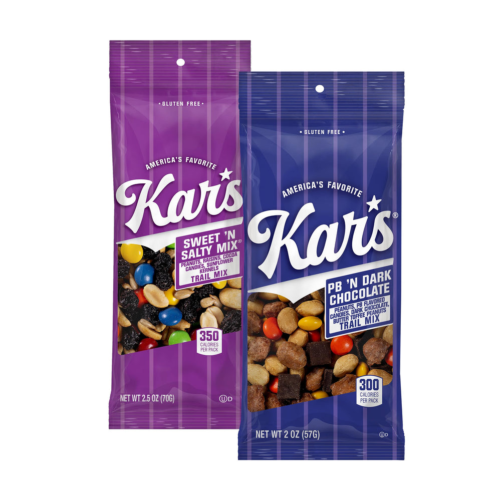 Kar’s Nuts Variety Pack Trail Mix in 24 individual pouches for travel and lunchboxes