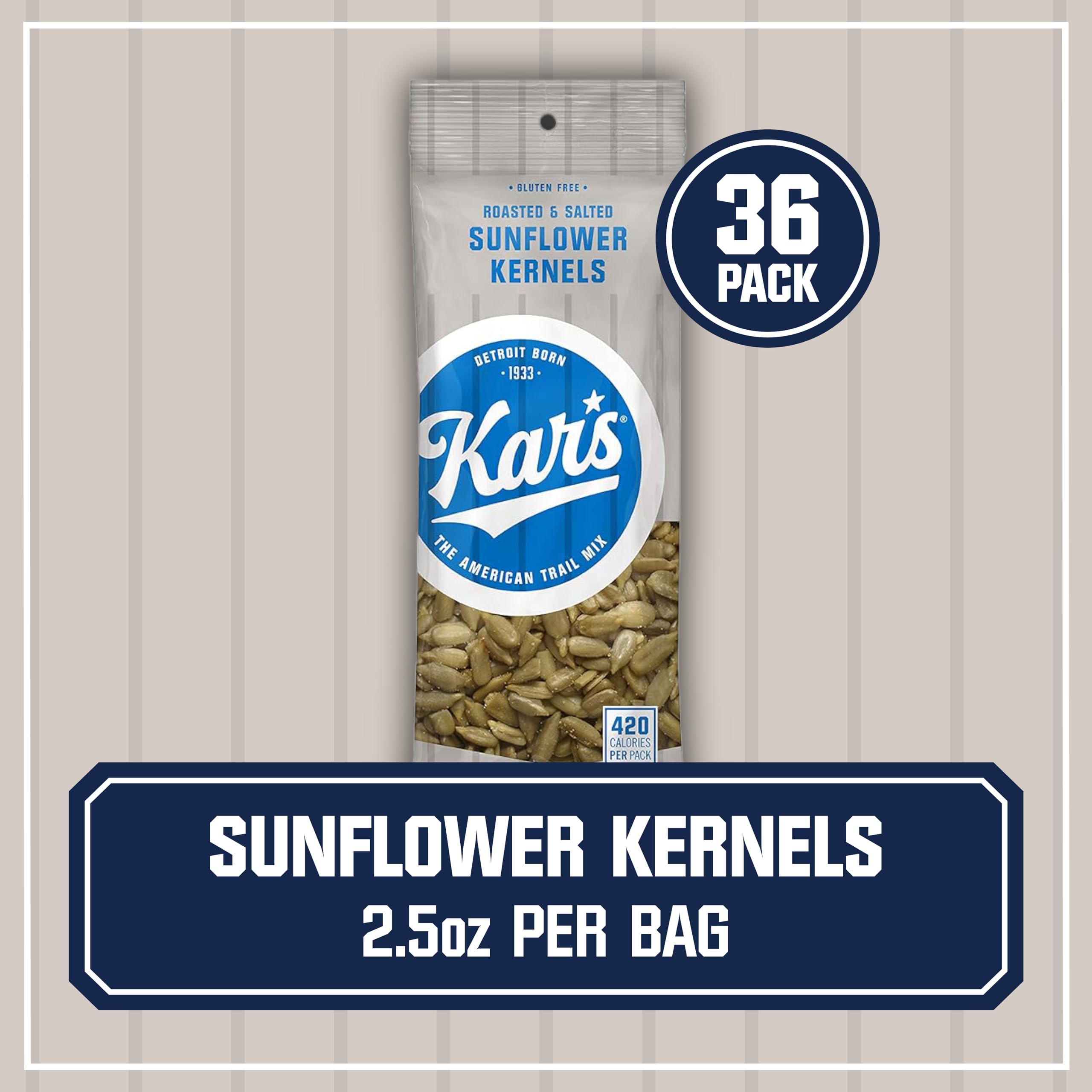 Kar's Sunflower Kernels bulk 36-pack box designed for easy sharing