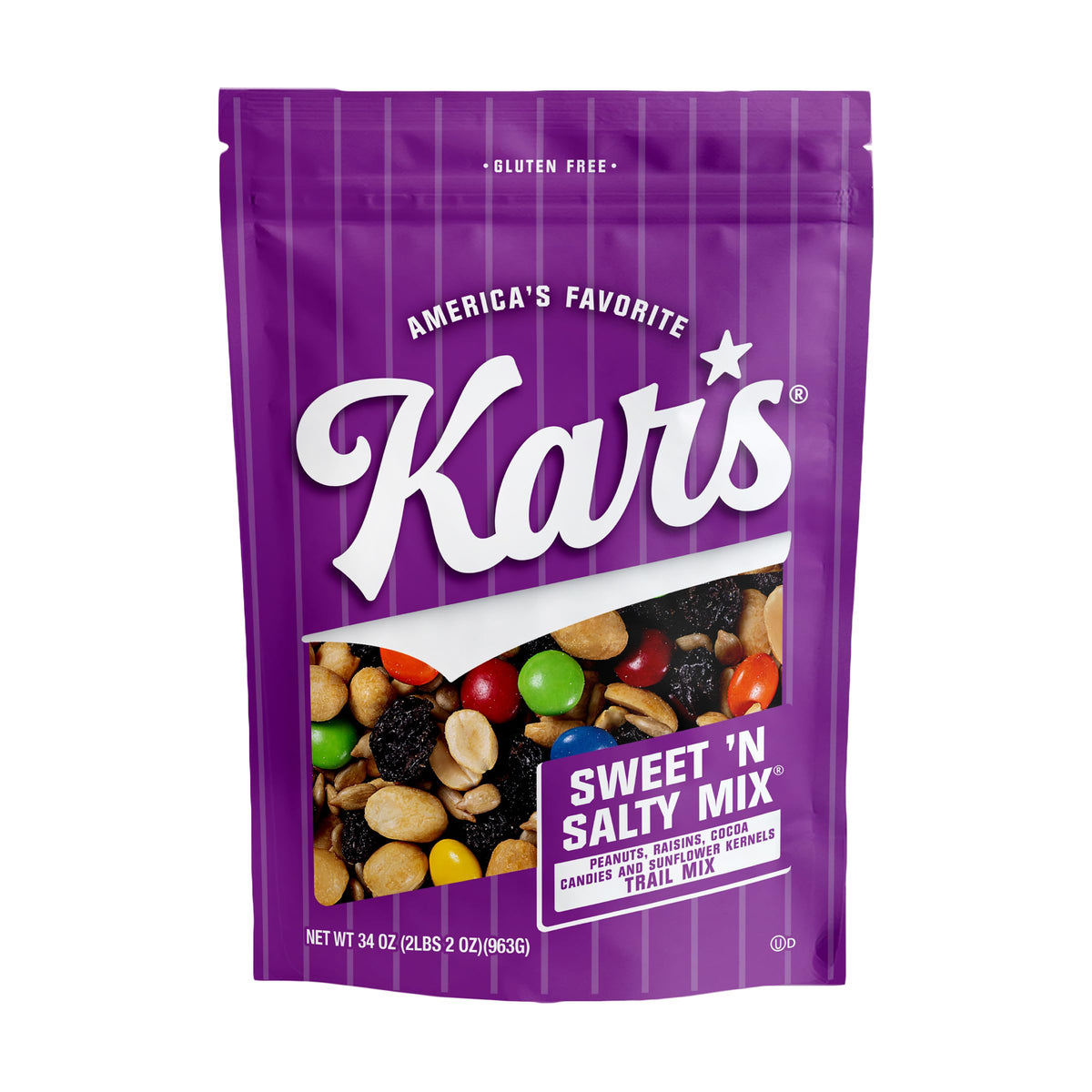 Kar’s Sweet N Salty Trail Mix front pouch for travel snacking