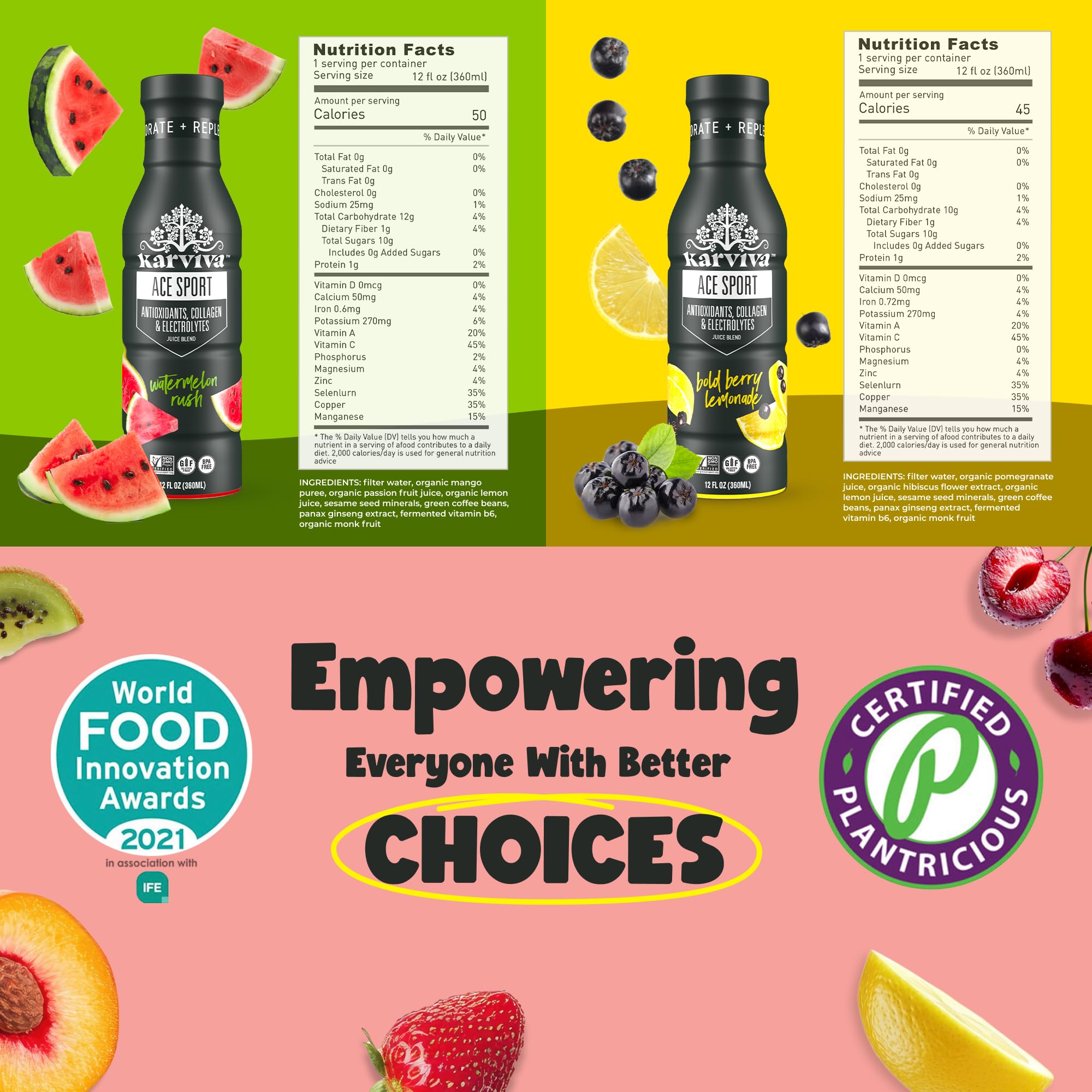 Karviva Immunity Boost juice features vibrant antioxidants to support daily wellness.