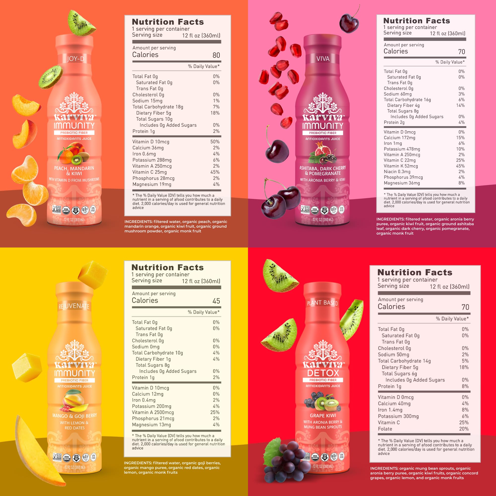 KARVIVA immunity juice bottle rich in vitamins for daily support.