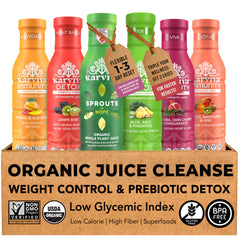 Karviva juice cleanse bottle berry-lemon displaying vibrant flavor profile; supports gentle digestion and cravings management.