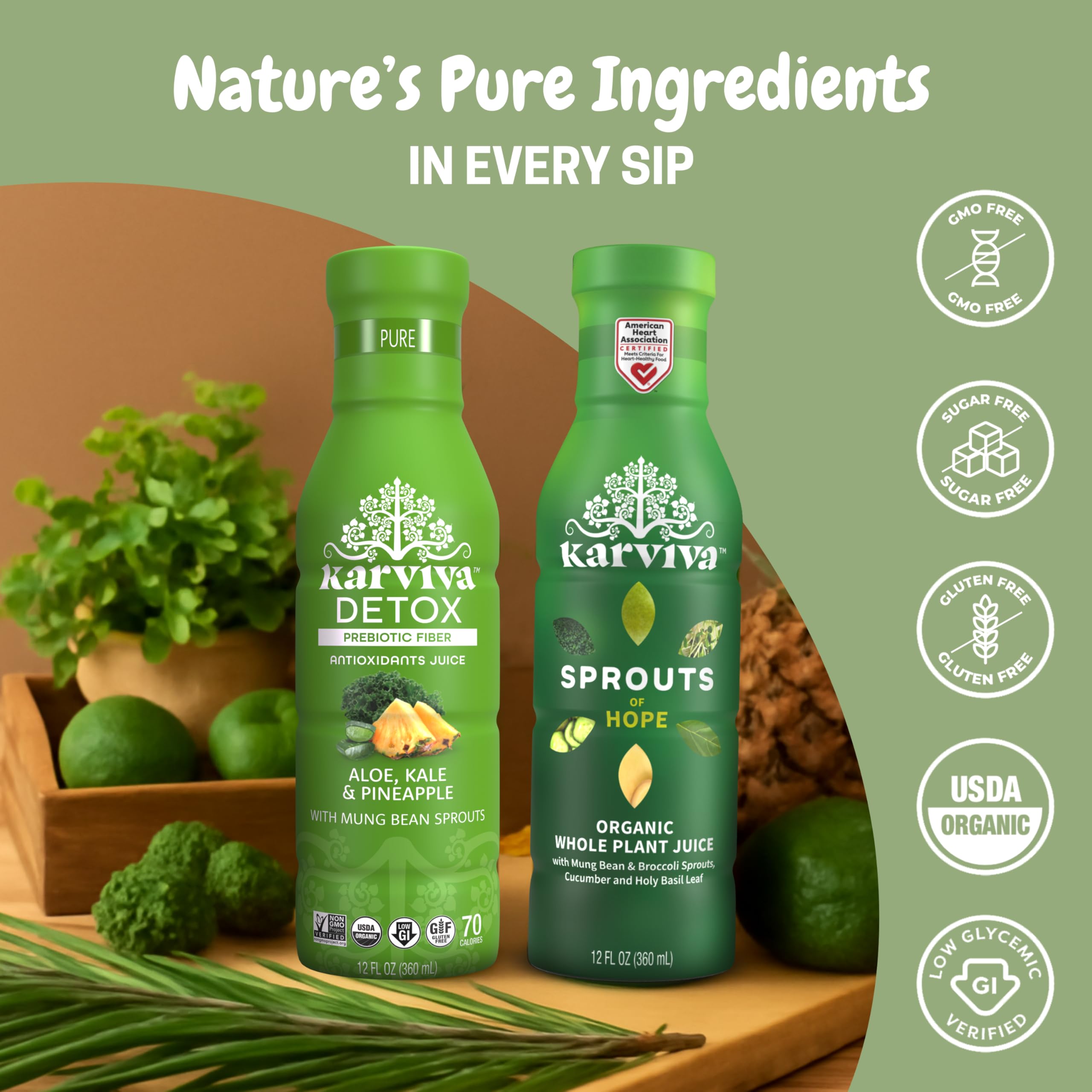 Karviva Organic bottle pack showcasing six BPA-free bottles
