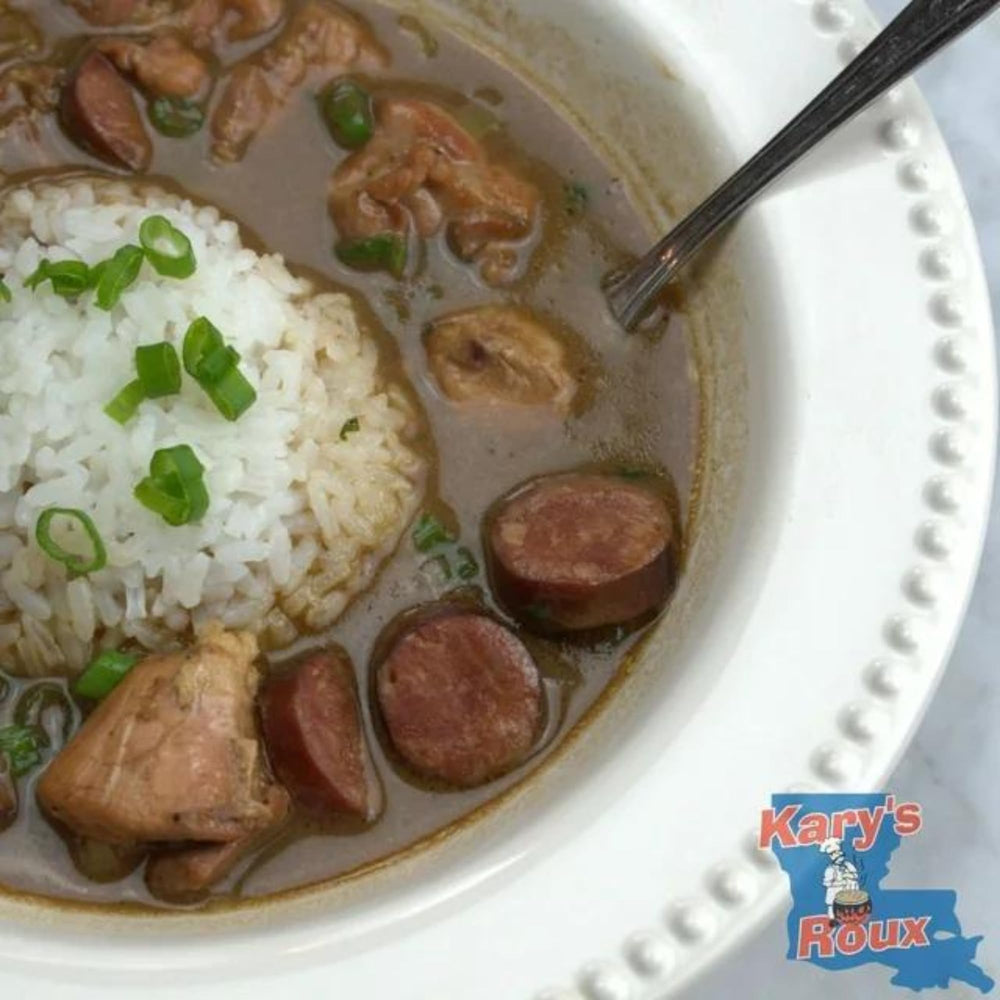 Kary's Original Roux elevates etouffée with savory body.