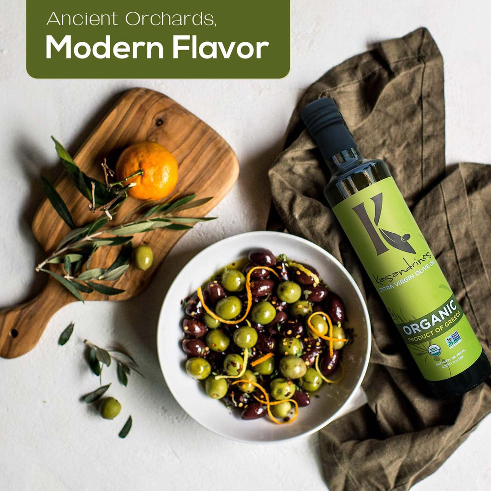 Kasandrinos Olive Oil finish drizzle on warm pasta or vegetables.