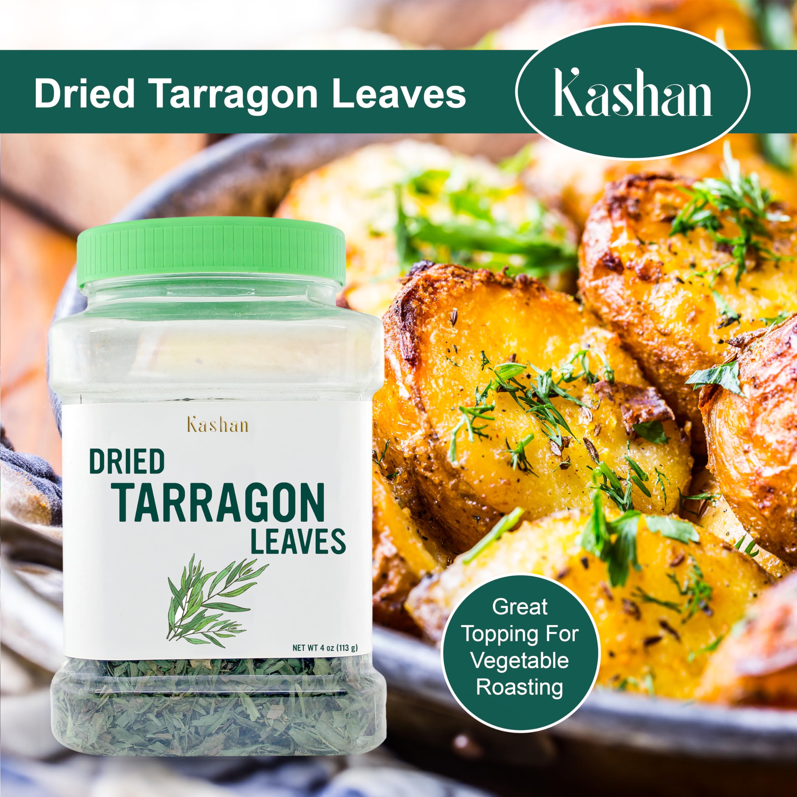 Kashan dried tarragon leaves stored in a cool dry container to preserve flavor