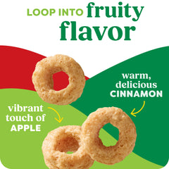 Kashi Apple Cinnamon Loops box front, trusted whole-grain breakfast choice.