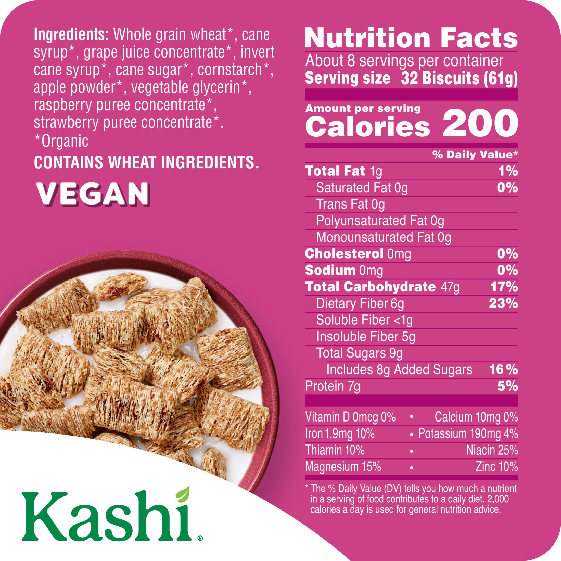 Kashi Berry Fruitful box packaging on shelf highlighting organic and non-GMO status