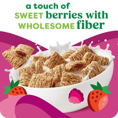 Close-up of Kashi Berry Fruitful wheat biscuits showing a crunchy texture