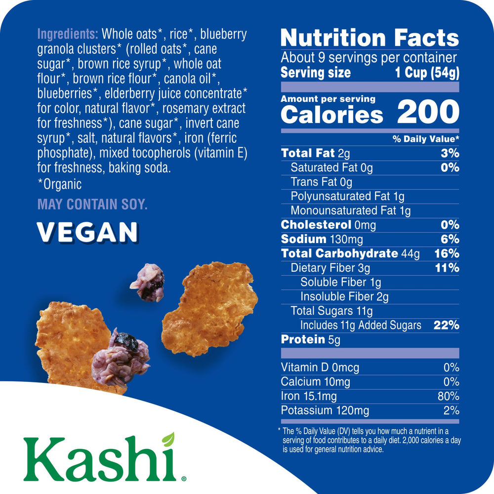 Kashi Blueberry Clusters in a bowl with milk, a quick breakfast option