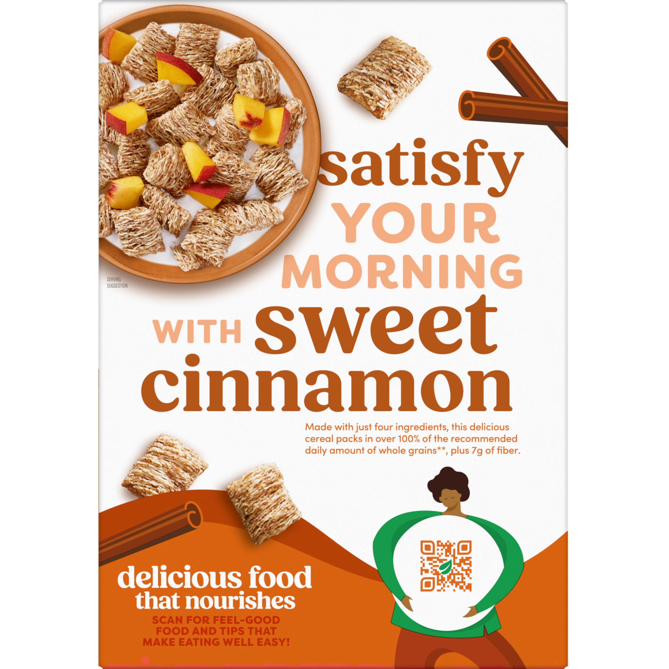 Kashi Cinnamon Harvest kitchen table setup with cereal and fruit