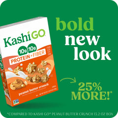 Kashi GO Peanut Butter Crunch cereal on the go in a gym bag.