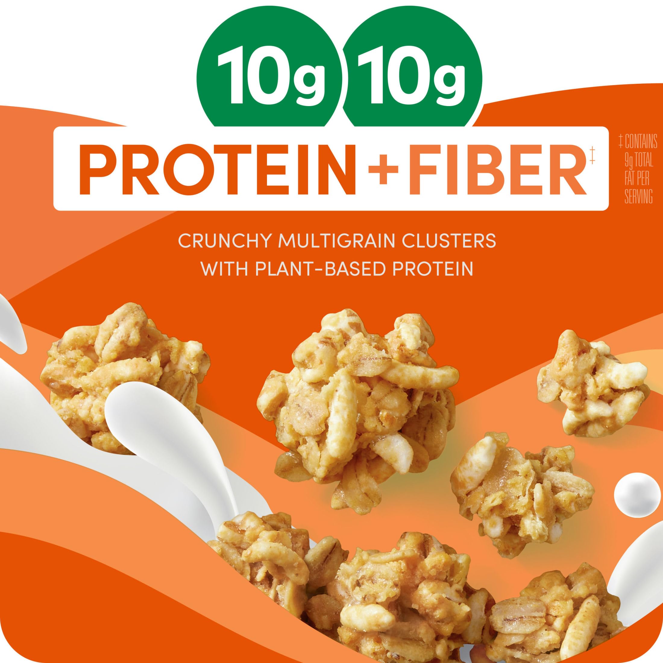 Kashi GO Peanut Butter Crunch crispy multigrain clusters meet creamy peanut butter texture.