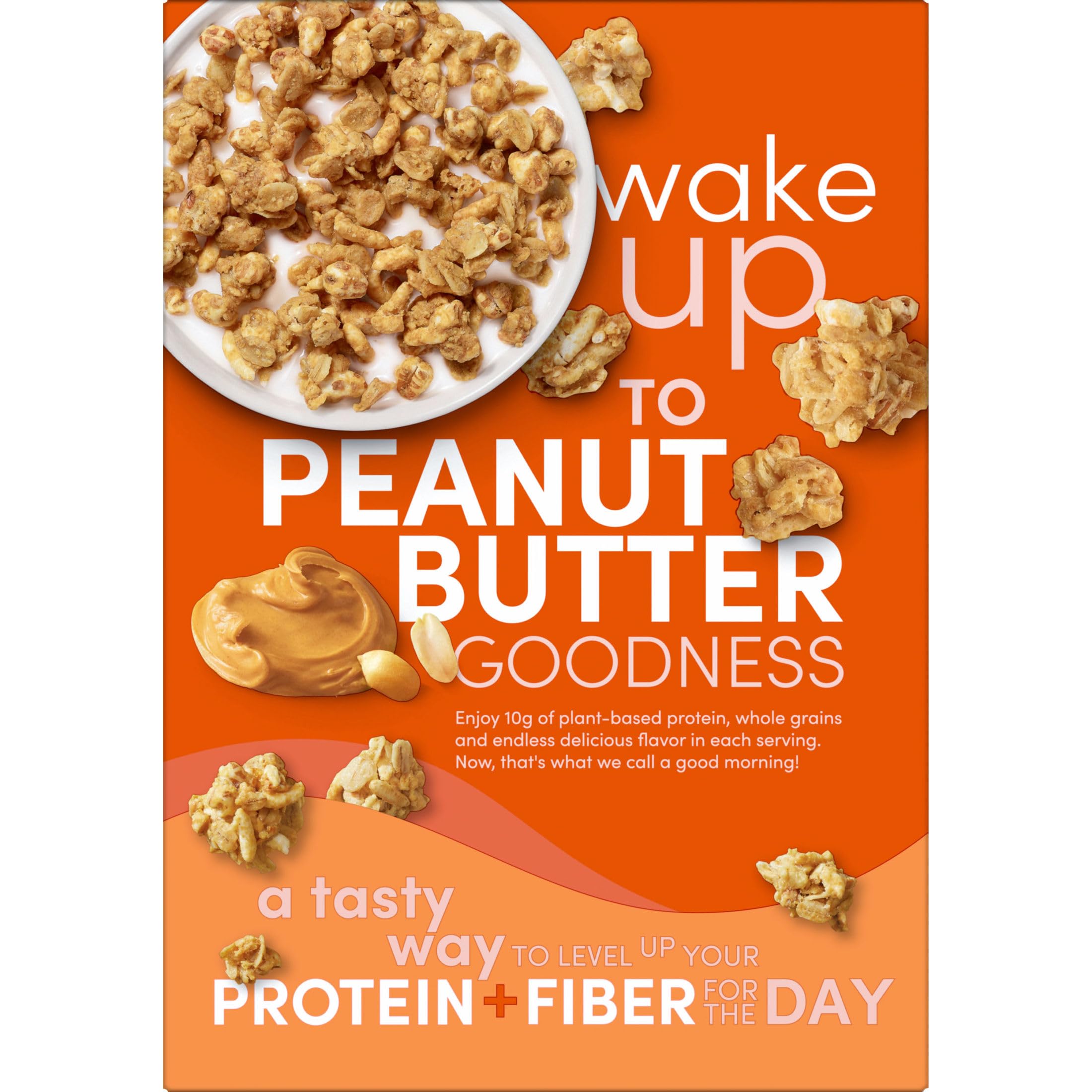Kashi GO Peanut Butter Crunch serving idea with yogurt for a protein-rich snack.