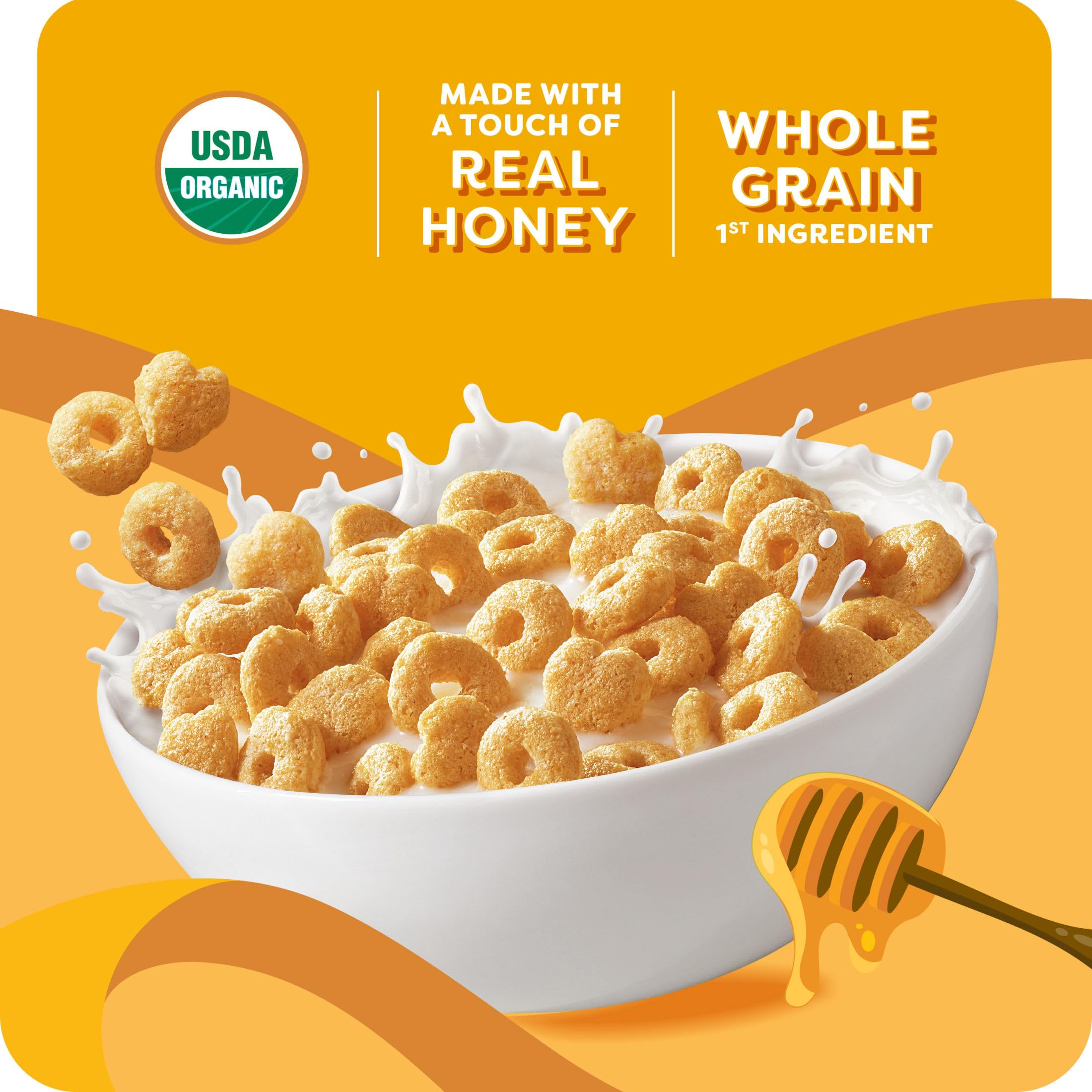 Kashi Honey Toasted box front highlighting organic and vegetarian