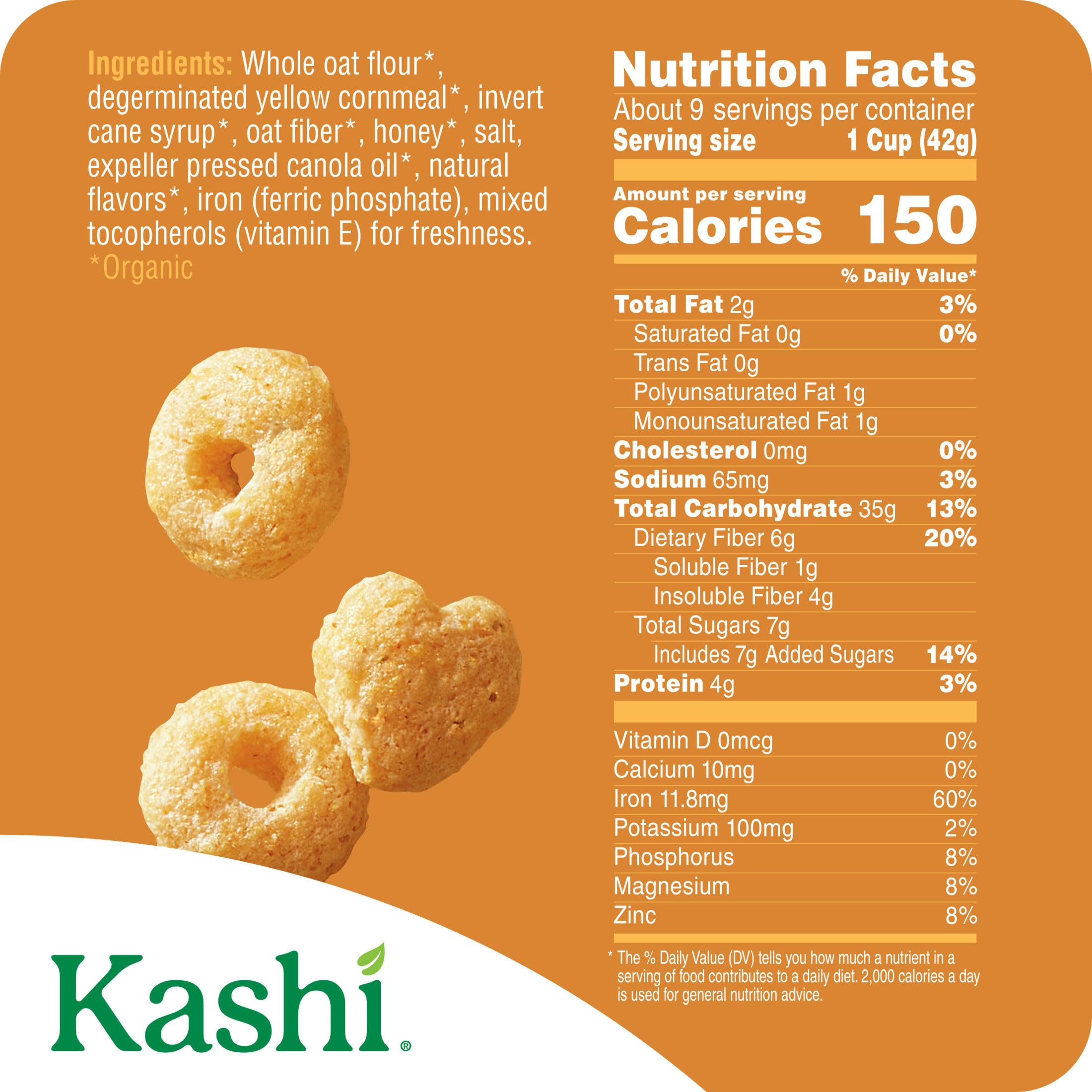 Kashi Honey Toasted cereal on a spoon showing honey sweetness