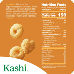 Kashi Honey Toasted cereal on a spoon showing honey sweetness