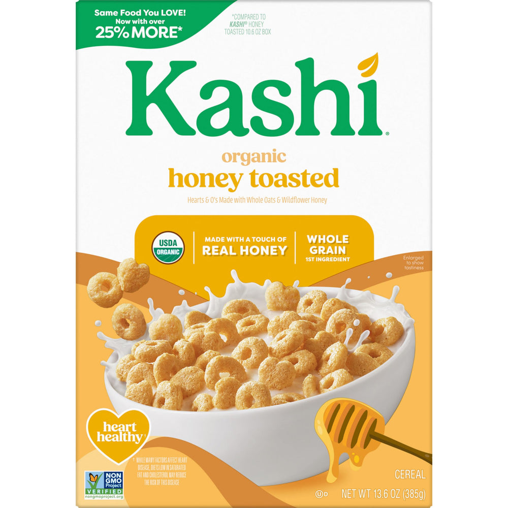 Non-GMO Project Verified seal on Kashi Honey Toasted box