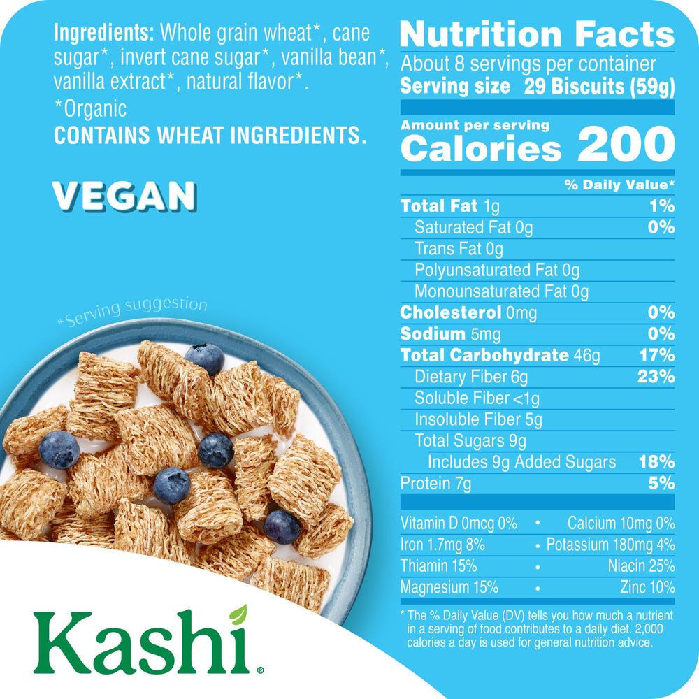 Kashi Island Vanilla cereal in a bowl with milk, a tasty start to the day.