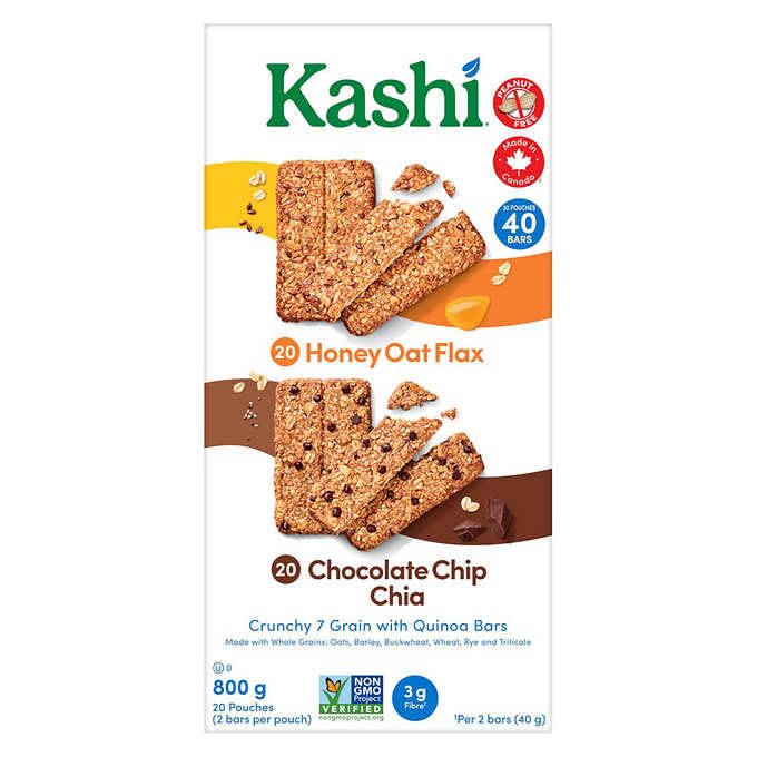 Kashi Seven Grain with Quinoa Bars nutrition panel view for quick info.