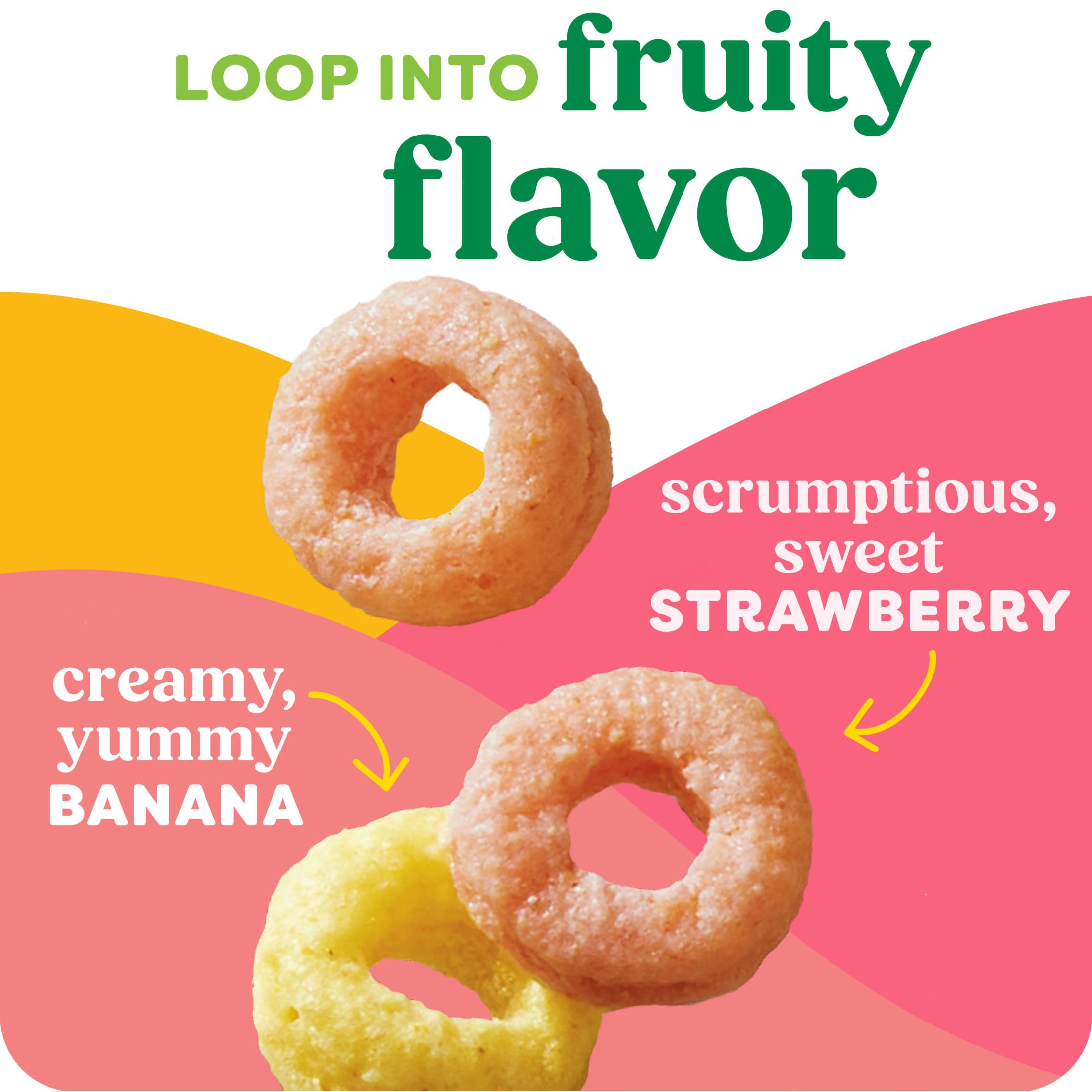 Kashi Strawberry Banana Smoothie Loops multigrain loops detail for wholesome breakfast