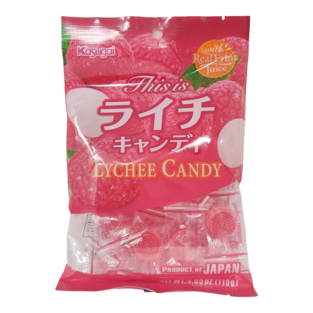 Kasugai Lychee Candy two-pack packaging, convenient and gift-ready for sharing.