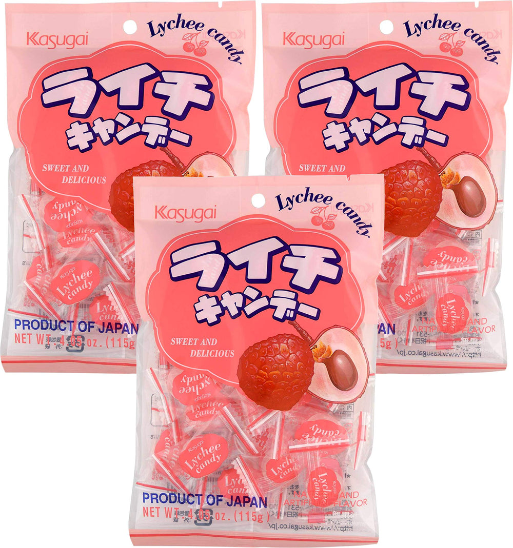 Kasugai Lychee hard candy three-pack for refreshing flavor during the day
