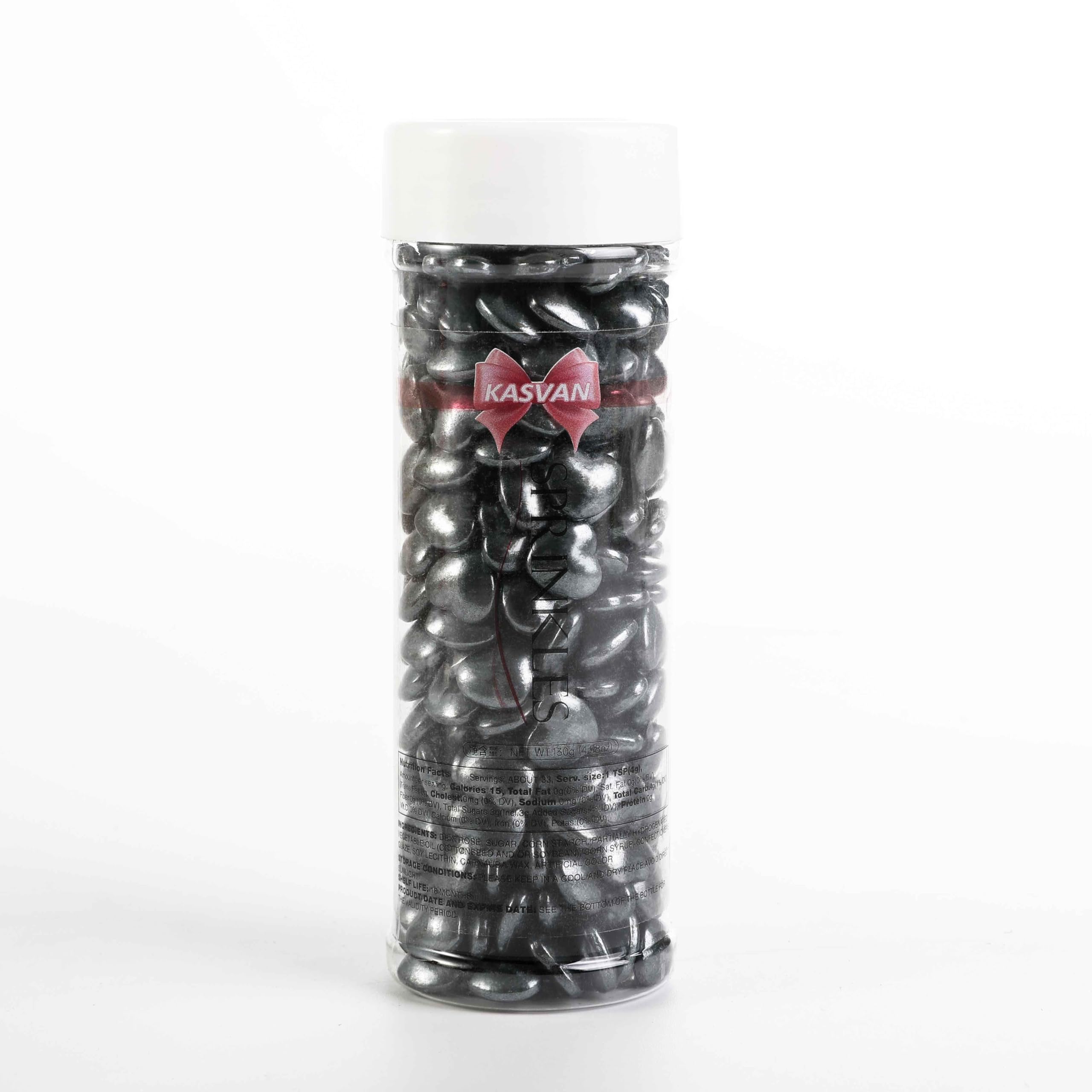 Kasvan Black Heart Sprinkles suit weddings or party dessert displays