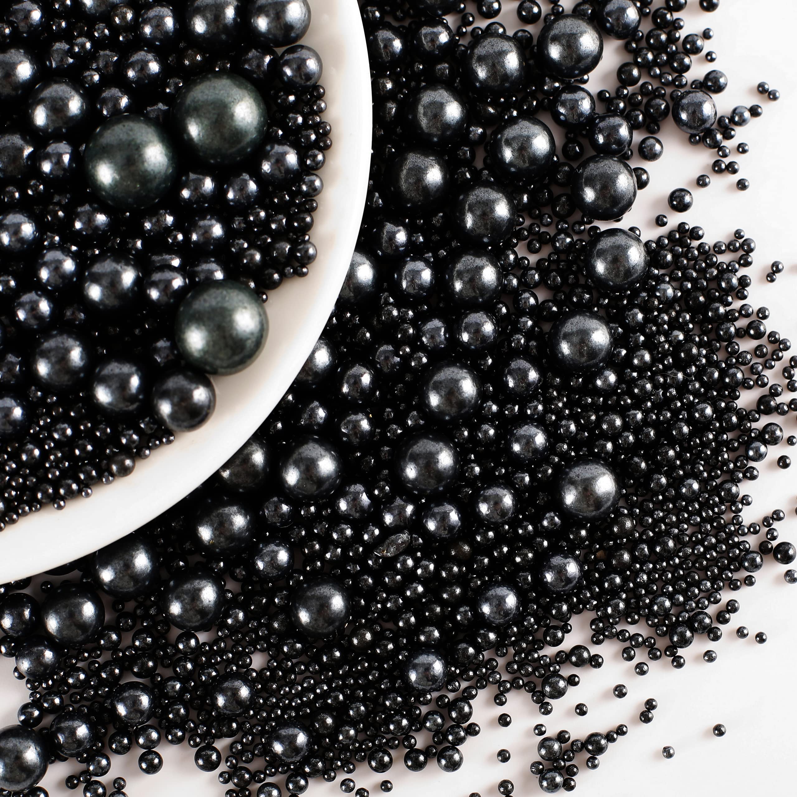Kasvan Black Pearl Sugar cake decorations add glossy elegance to desserts.