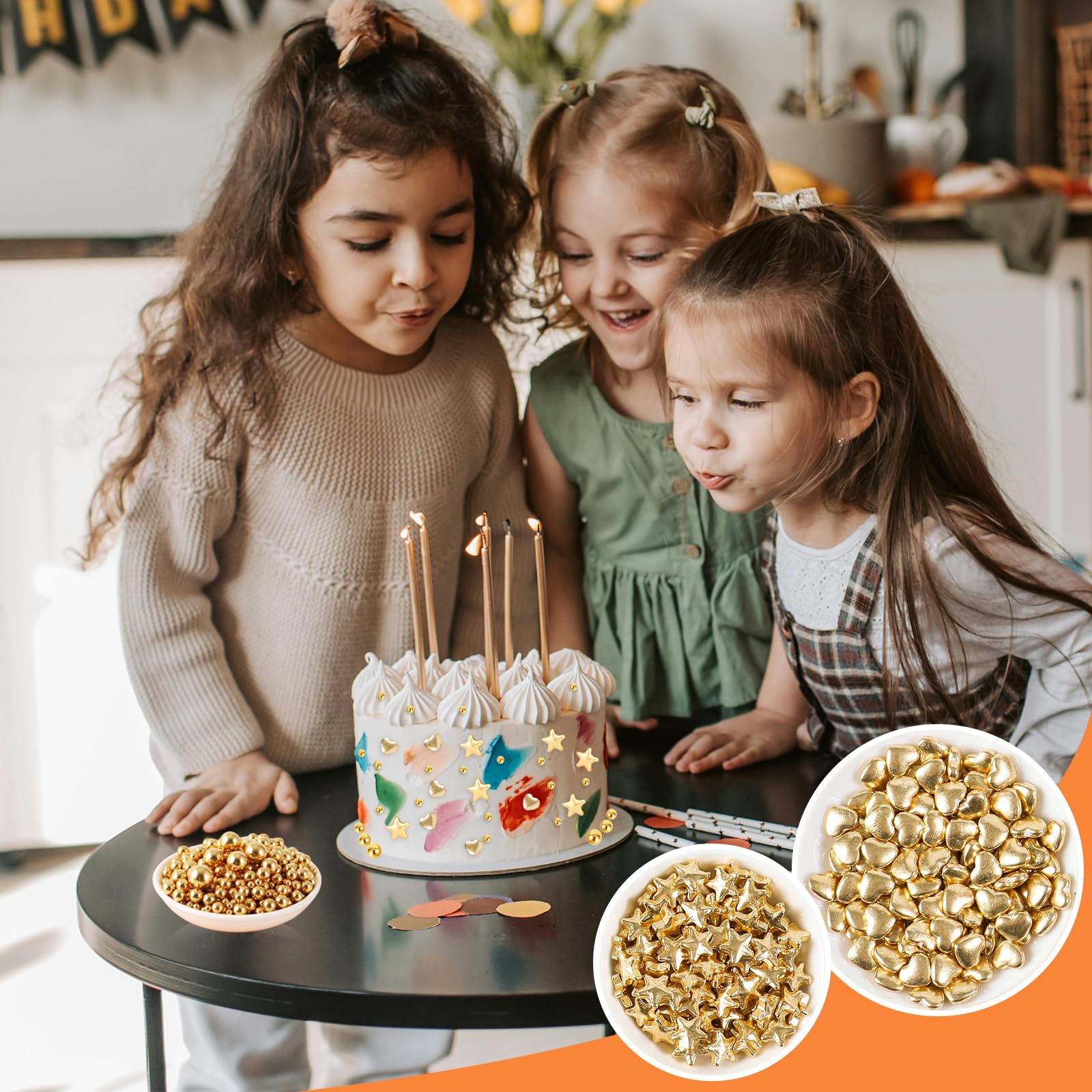 Kasvan Christmas sprinkles enhance holiday treats with shimmering gold.