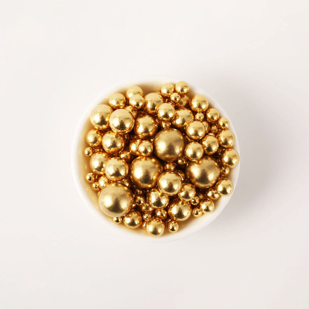Kasvan Pearl Sugar toppers create eye catching cake toppers and dessert accents