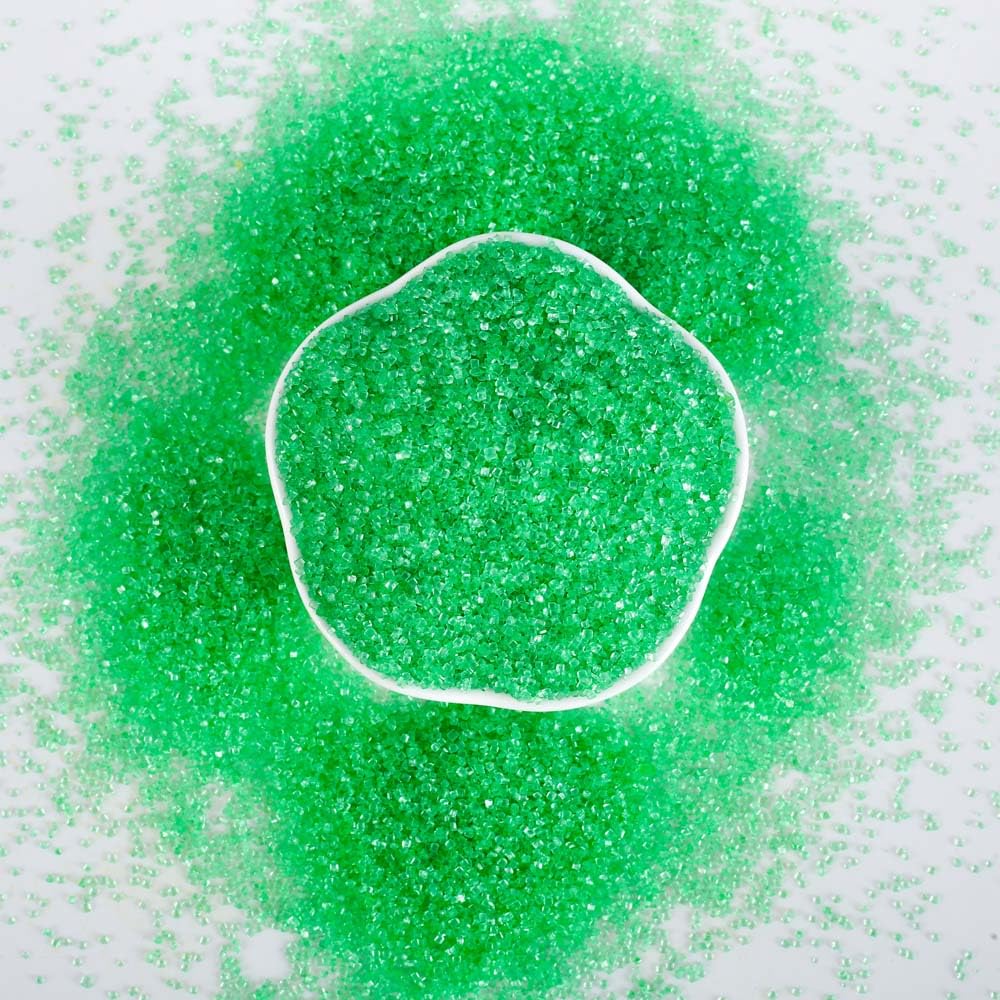 Kasvan Green Sanding Sugar for wedding cakes – elegant sparkle for desserts.