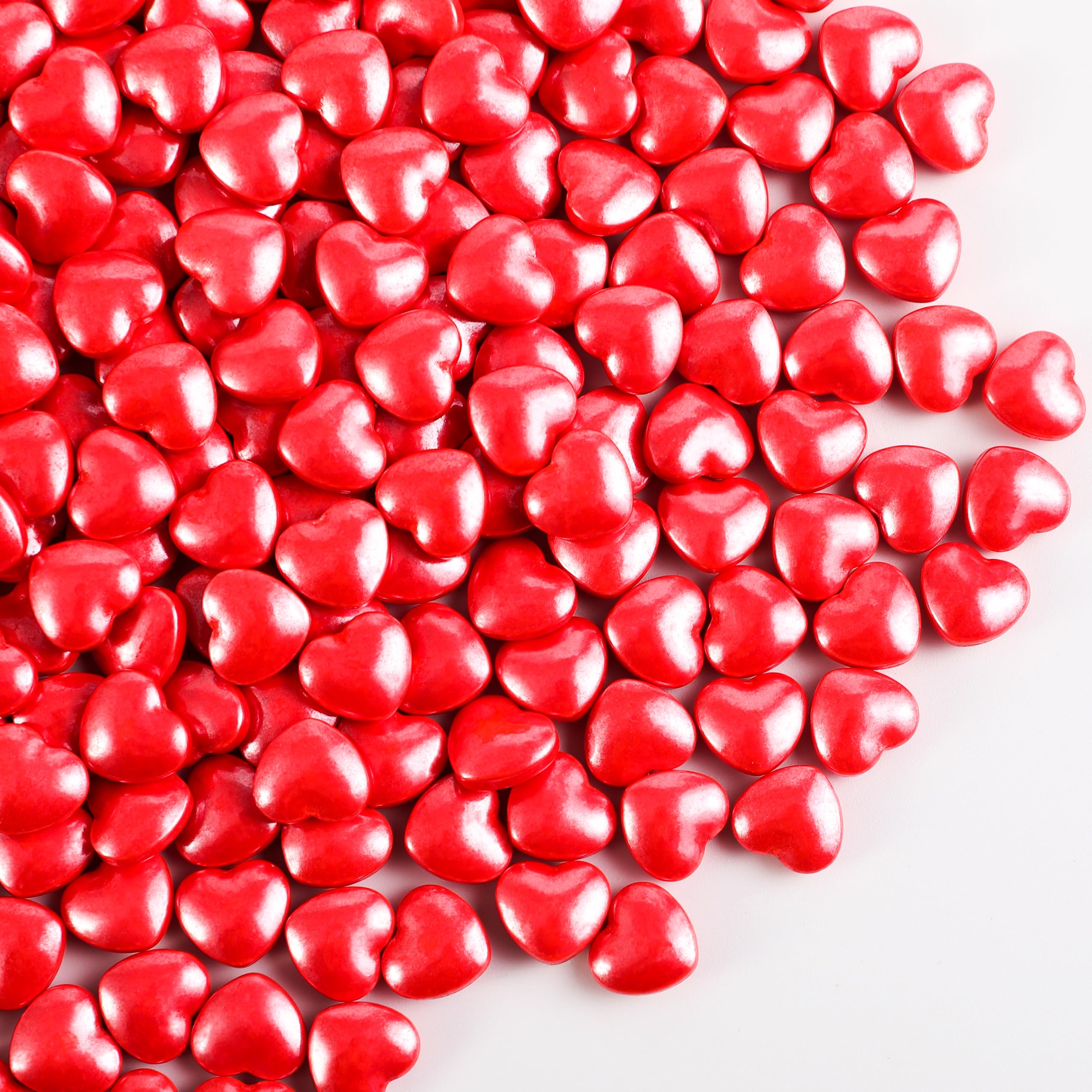 Kasvan Mixed Heart Sprinkles bottle close-up showing red pearl shapes for cake decoration