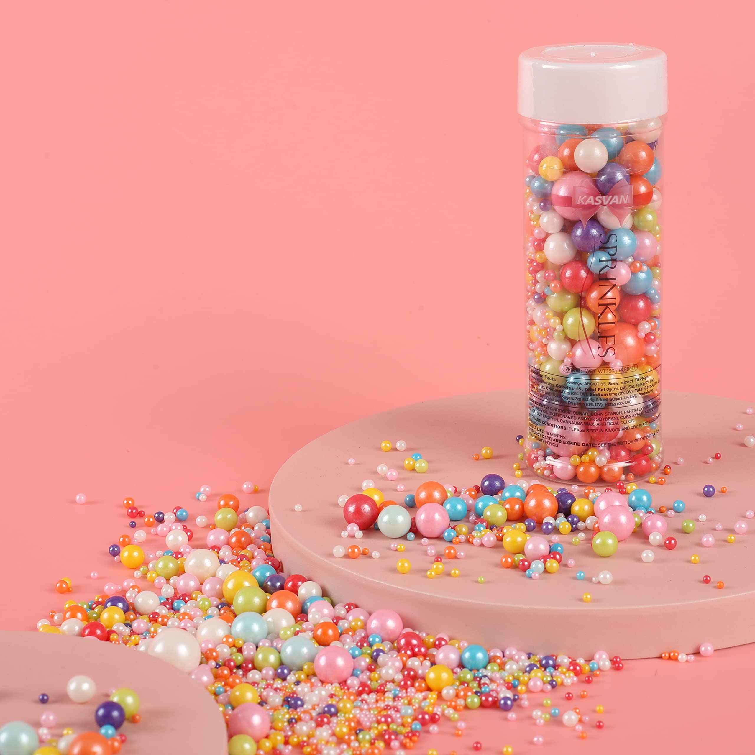 Kasvan mixed pearl sugar sprinkles cake decoration for colorful treats.