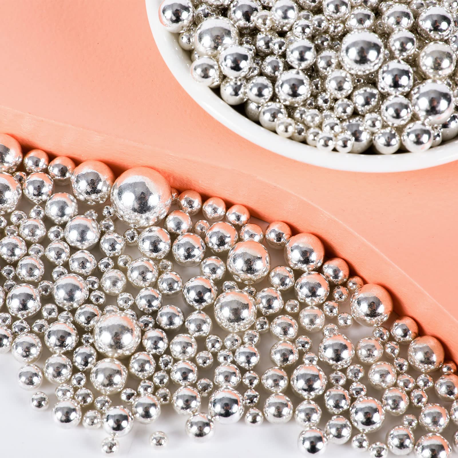 Kasvan Silver Pearl Sugar cake decoration close-up for elegant desserts
