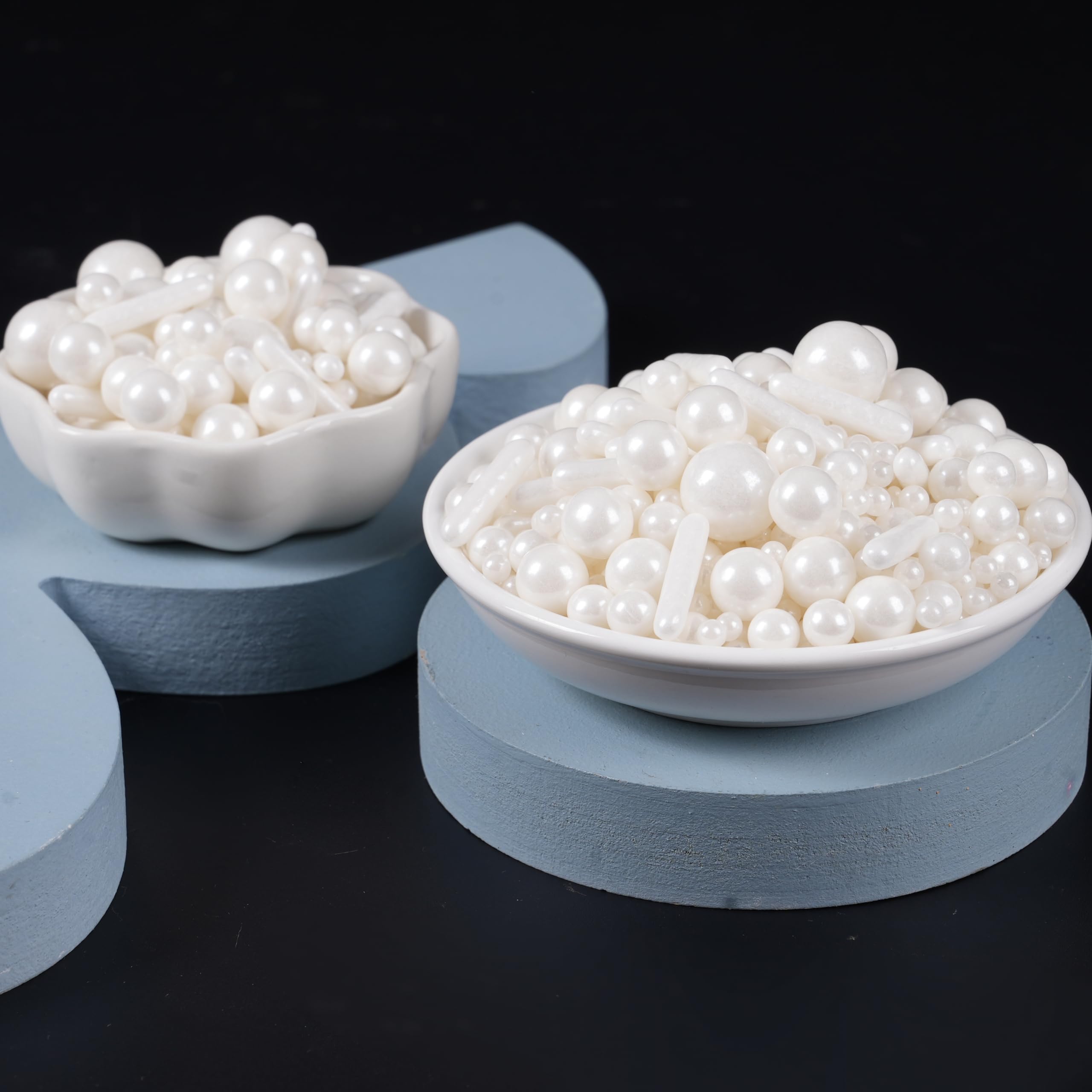 Kasvan pearls used as ice cream topping for festive sparkle