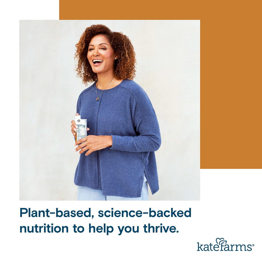 Kate Farms nutrition facts close-up noting 27 vitamins and minerals.