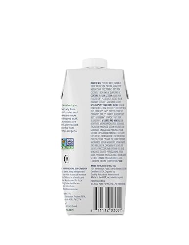 Kate Farms Organic 1.4 chocolate shake bottle emphasizes indulgent, rich taste