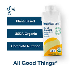 Kate Farms renal nutrition with balanced electrolytes for daily use