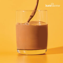 Kate Farms six-pack image shows convenient, ready-to-drink meal replacements for busy days.