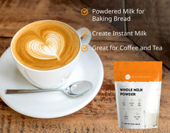 Kate Naturals milk powder pouring to reconstitute quickly for recipes