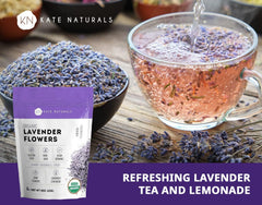 Kate Naturals culinary lavender buds; edible flowers perfect for baking cookies, macarons, scones.