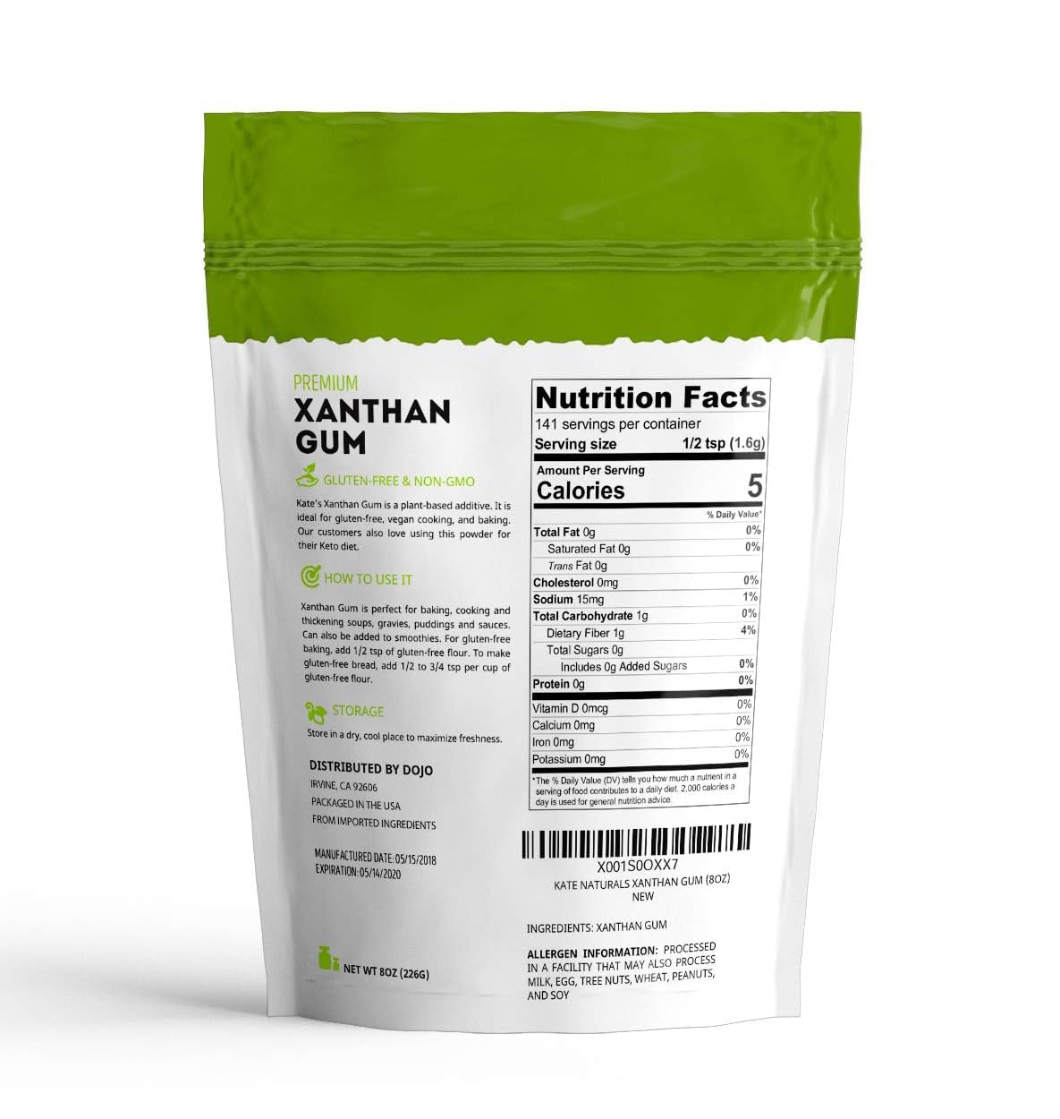 Kate Naturals Xanthan Gum thickens ice cream for a creamier texture.
