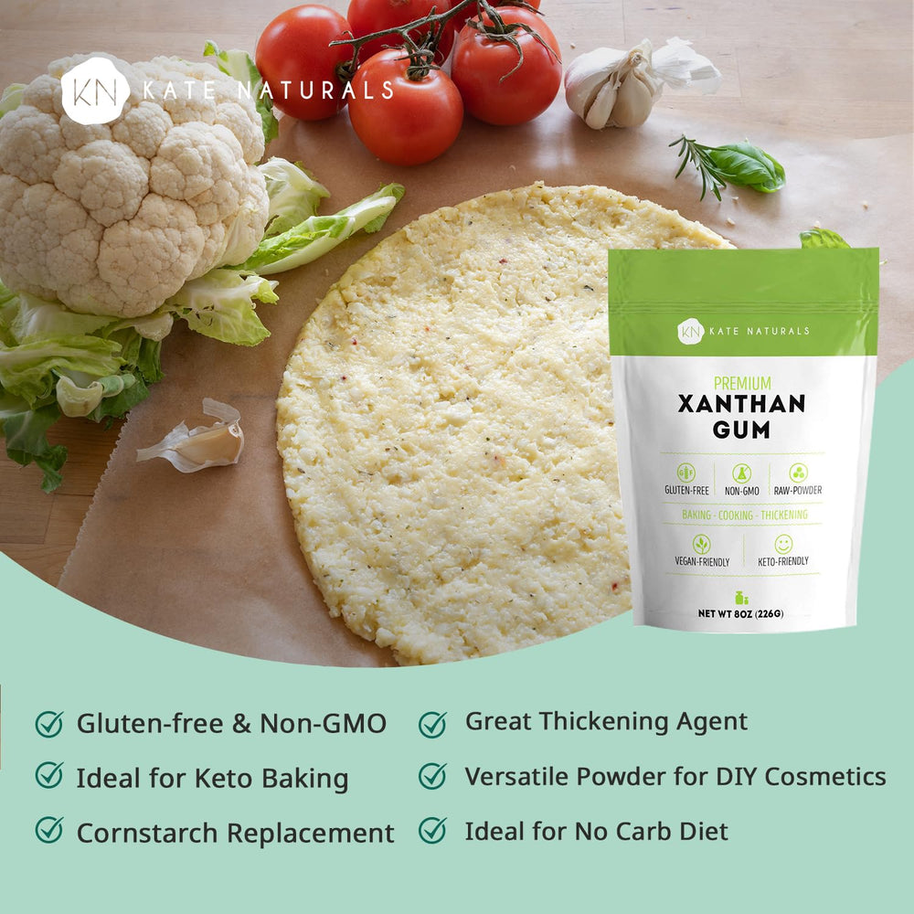 Kate Naturals Xanthan Gum thickens sauces for clingy, restaurant-style consistency.