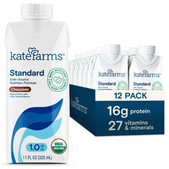 Kate Farms Organic1.0 Chocolate Shake bottle showing rich, creamy appearance for easy meal replacement