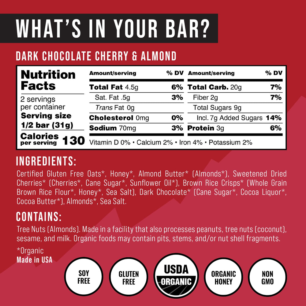 Kate's Real Food bar emphasizes simple ingredients with no hydrogenated fats.