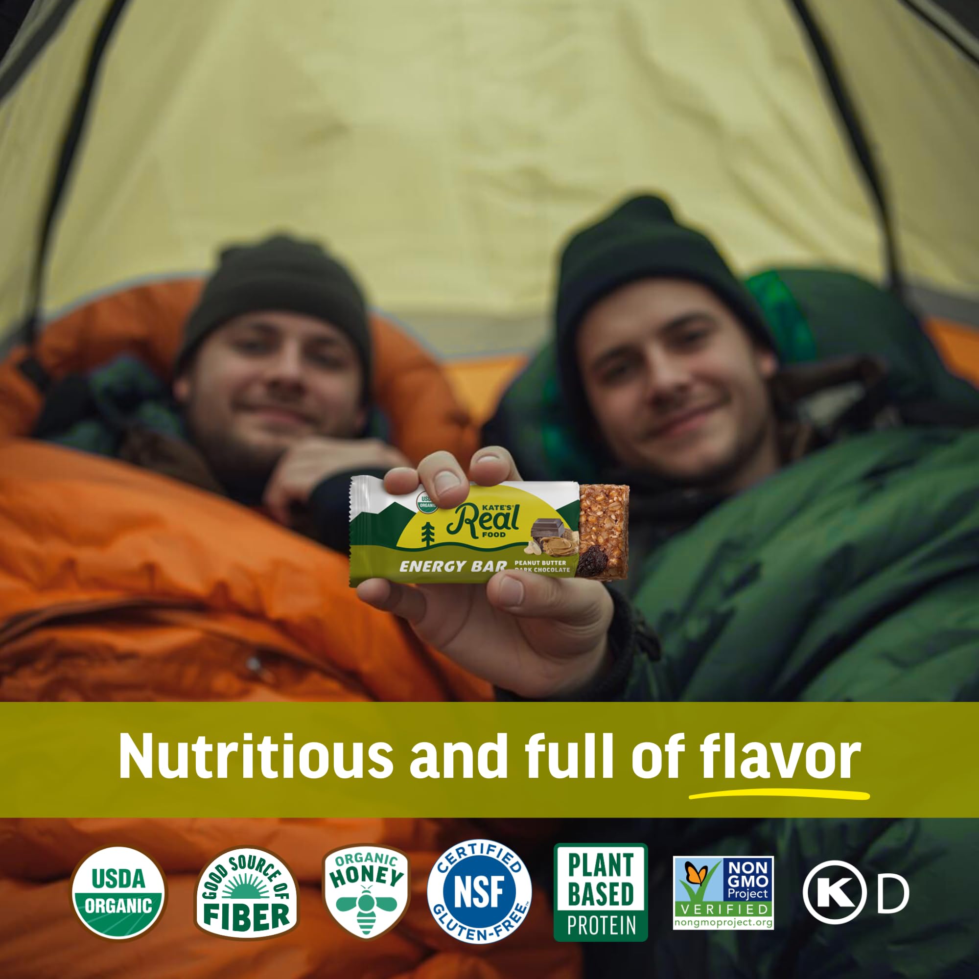 Kate's Real Food energy bar in snack bag for workouts