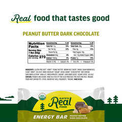 Kate's Real Food energy bar texture close-up with oats and chocolate
